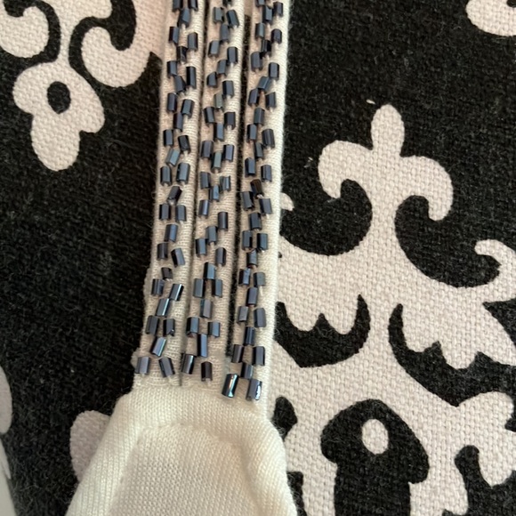 Super fun cream w/ grey pattern with grey beads and race back w/ beaded straps - Picture 3 of 15
